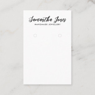 Simple Modern Script jewellery Earrings Display Business Card