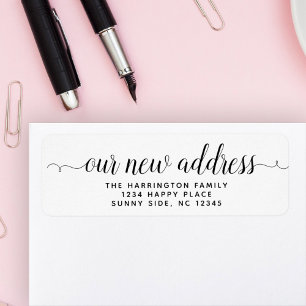 Simple Modern Script Moving Stationery New Address