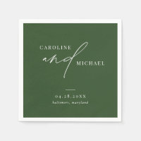 Simple Modern Script Names Green Wedding