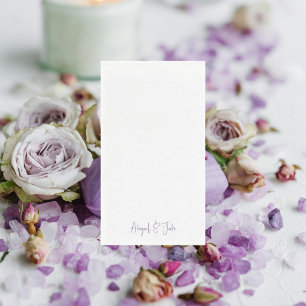Simple Modern Script Names Lavender Wedding Napkin