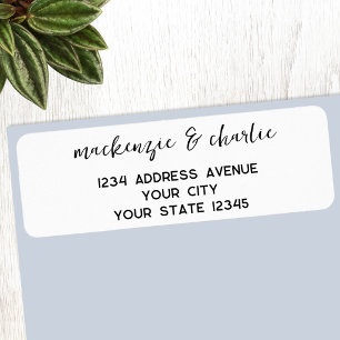 Simple Modern Script Personalised Return Address