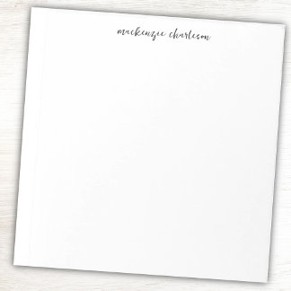 Simple Modern Script Personalized Name Notepad