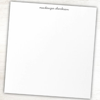 Simple Modern Script Personalized Name Notepad