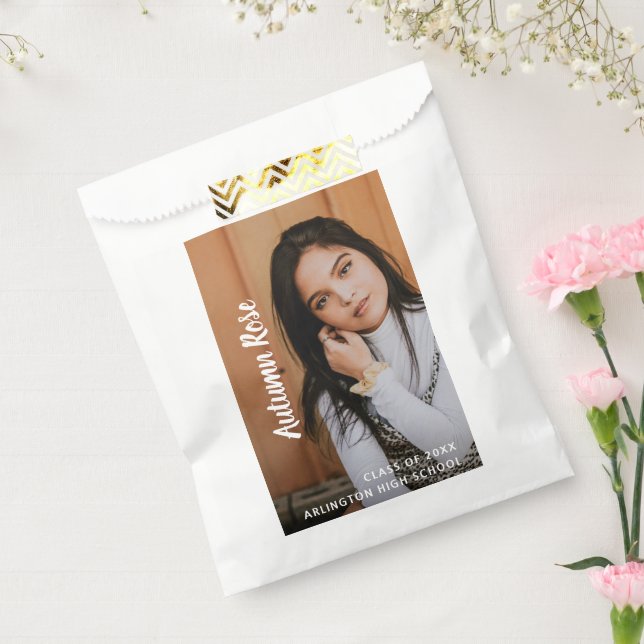 Simple Modern Script Photo Graduation Favour Bags (Sealed)