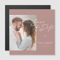 Simple Modern Script Photo Save The Date 