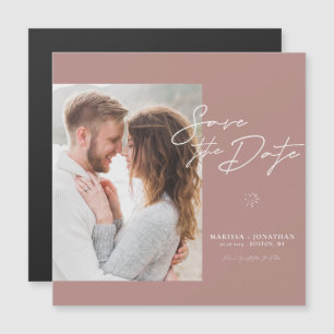Simple Modern Script Photo Save The Date 