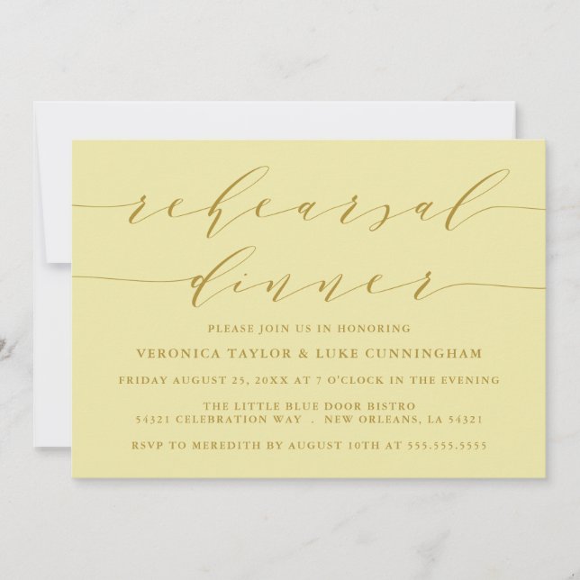 SIMPLE MODERN SCRIPT | REHEARSAL DINNER INVITATION (Front)