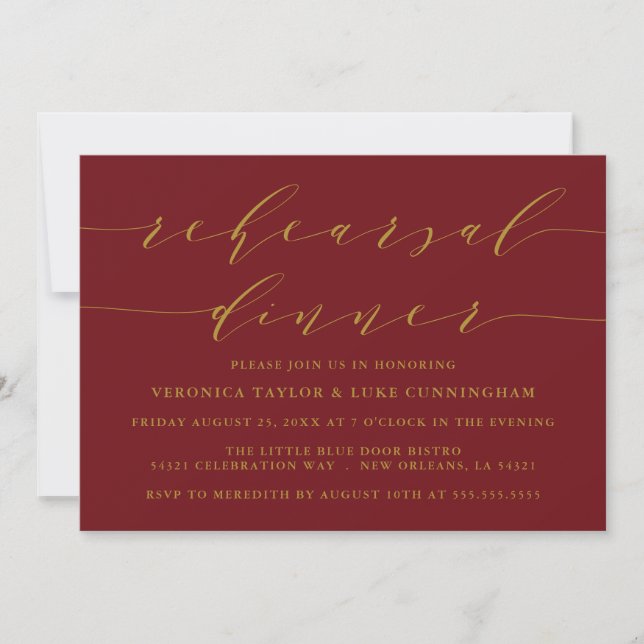 SIMPLE MODERN SCRIPT | REHEARSAL DINNER INVITATION (Front)