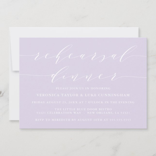 SIMPLE MODERN SCRIPT | REHEARSAL DINNER INVITATION (Front)
