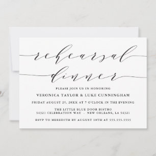 SIMPLE MODERN SCRIPT REHEARSAL DINNER INVITATION