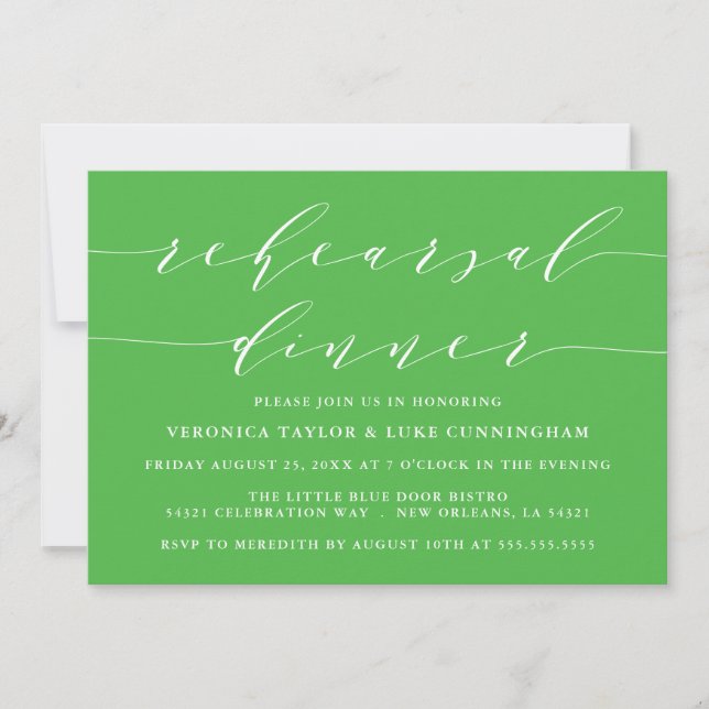 SIMPLE MODERN SCRIPT | REHEARSAL DINNER INVITATION (Front)
