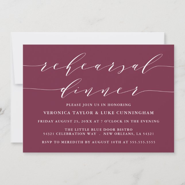 SIMPLE MODERN SCRIPT | REHEARSAL DINNER INVITATION (Front)