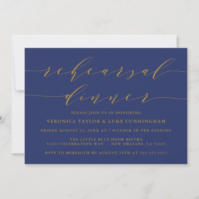 SIMPLE MODERN SCRIPT | REHEARSAL DINNER INVITATION (Front)