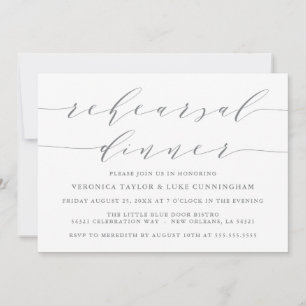 SIMPLE MODERN SCRIPT REHEARSAL DINNER INVITATION
