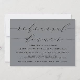 SIMPLE MODERN SCRIPT REHEARSAL DINNER INVITATION