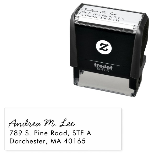Simple Modern Script Return Address Self-Inking Stamp (In Situ)