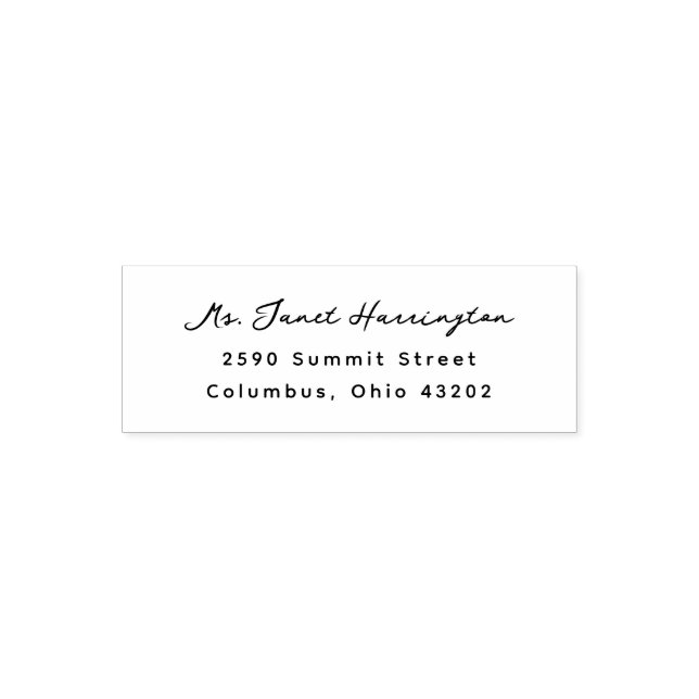Simple Modern Script Return Address  Self-inking Stamp (Design)