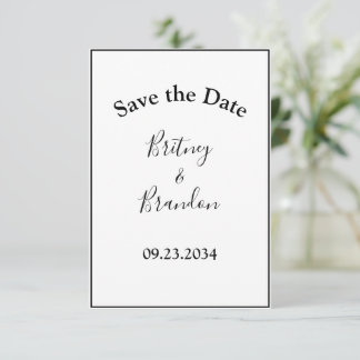 Simple Modern Script Stylish Minimalistic Save The Date