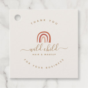 Simple Modern Script Trendy Abstract Rainbow Favour Tags