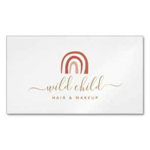 Simple Modern Script Trendy Abstract Rainbow Magnetic Business Card