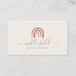 Simple Modern Script Trendy Rainbow Business Card