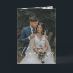 Simple Modern Script Wedding Photo W Note Thank You Card<br><div class="desc">Simple Script Modern Wedding Photo Thank You Card</div>
