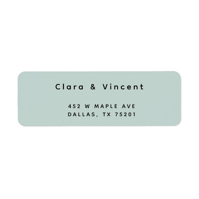 Simple Modern Sea Foam Return Address (Front)