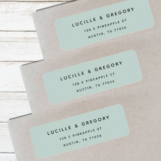 Simple Modern Sea Foam Return Address Label