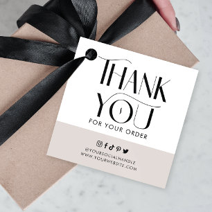 Simple Modern Serif Font Business Thank You Favour Tags