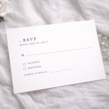 Simple Modern Serif Typography Wedding RSVP Card
