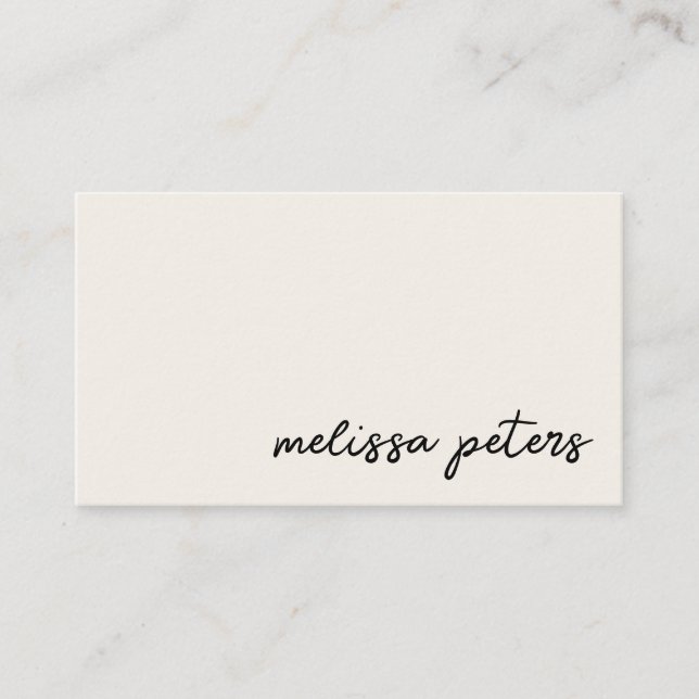 Simple Modern Signature Script  Business Card (Front)