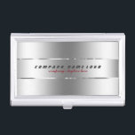 Simple Modern Silver Grey Metallic Design Business Card Holder<br><div class="desc">Elegant simple shiny faux silver metallic design with stainless steel look. Fully customisable business card template. If you need any help customising any of my designs,  contact ArtOnWear designer. Free text formatting with live help available by request.</div>