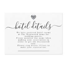 Simple Modern Silver Heart Wedding Stationery
