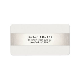 Simple Modern Silver Striped Professional Label