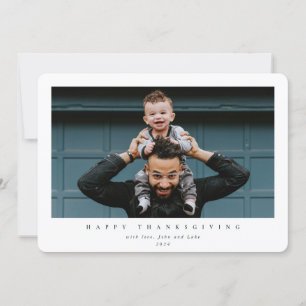 Simple Modern Single Photo Happy Thanksgiving Holiday Card