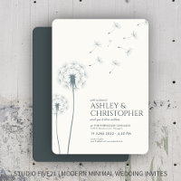 Simple Modern Slate Grey Dandelion Wedding