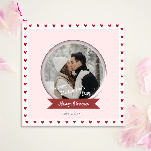 Simple Modern Snow Globe Photo Valentines Day Card