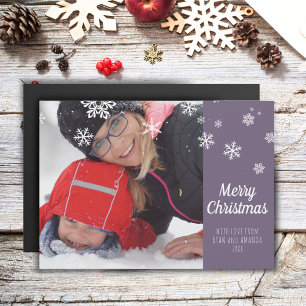 Simple Modern Snowflake Merry Christmas Photo Card