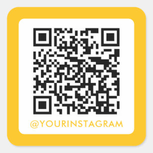 simple modern social media qr code instagram square sticker