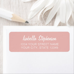 Simple Modern Soft Pink White Return Address 