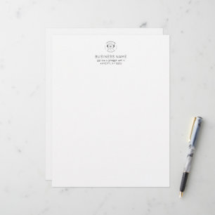 Simple Modern Solid White Business Logo Custom Letterhead