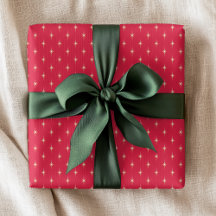 Simple Modern Star Pattern Red Christmas Holidays