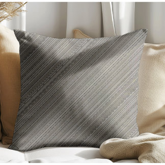 Simple Modern Stripes and Lines Brown Cushion
