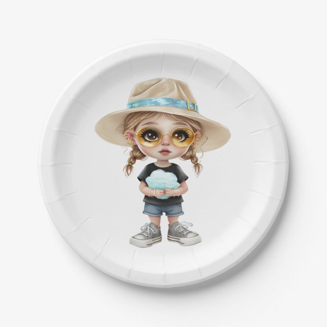 Simple Modern : Stylish Girl Paper Plate (Front)