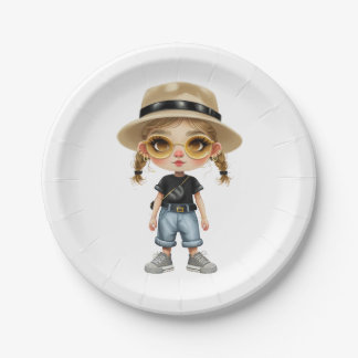 Simple Modern : Stylish Girl Paper Plate