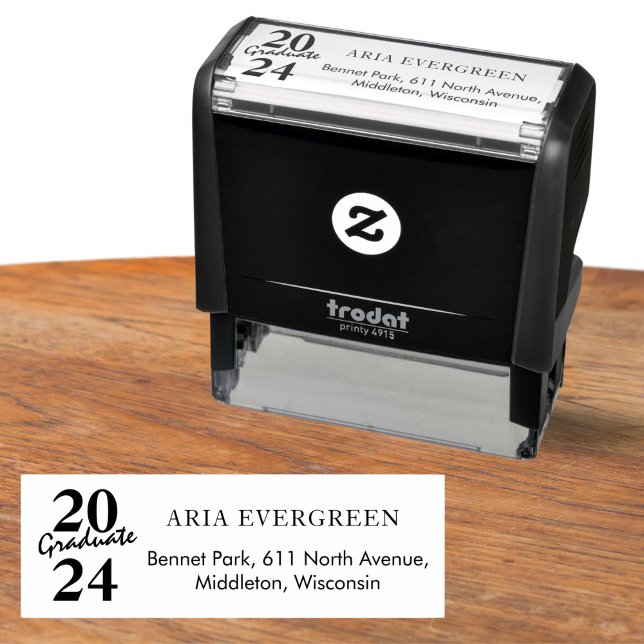 Simple Modern Stylish Graduation Return Address Self-inking Stamp (Creator Uploaded)