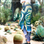 Simple modern stylish green succulent cacti photo leggings<br><div class="desc">Succulent lovers rejoice! If you love cacti, these are for you. Work out, run errands, or just hang out in these super stunning, graphic photography leggings of a green & purple blue giant cactus. So unique, you’ll never have to worry about any copycats! Add a solid black top for the...</div>