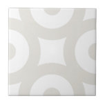 Simple Modern Stylish Grey Beige Circles White Tile<br><div class="desc">Stylish modern contemporary ceramic tile design, light beige grey circles with dots on a white background. Perfect for interior design or backsplash. Circles become visible when more tiles are put together.
You can check how the pattern looks like when the tiles are put together on this link: https://www.zazzle.com/grey_beige_circles_modern_pattern_scrapbook_paper-256472435761528737</div>