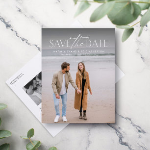 Simple modern stylish photo save the date announcement postcard