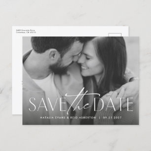 Simple modern stylish photo save the date announcement postcard